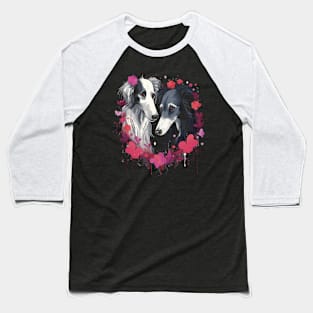 Borzoi Couple Valentine Baseball T-Shirt